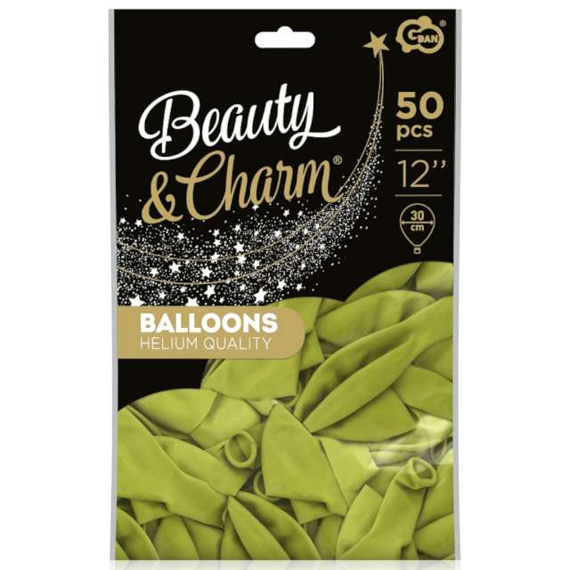 Balony Beauty and Charm - pastelowe oliwkowy Godan 12 50 szt