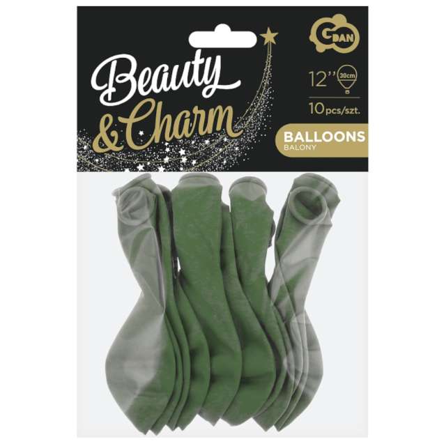 Balony Beauty and Charm - pastelowe szaro-zielony Godan 12 10 szt