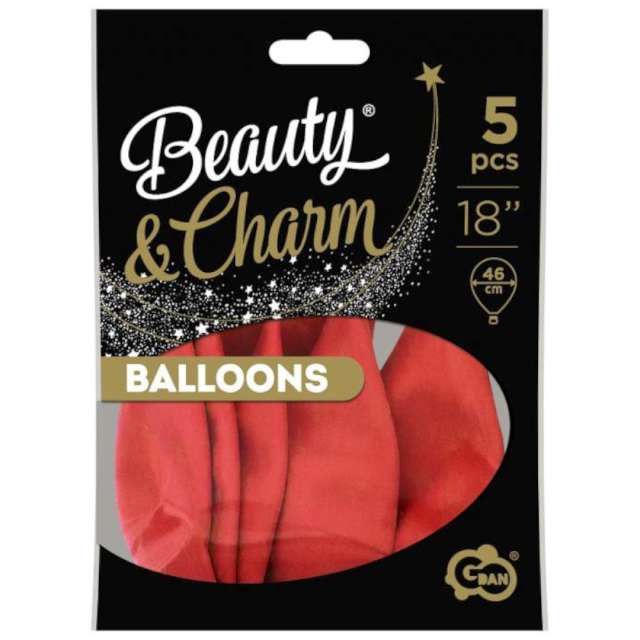 Balony Beauty and Charm - pastelowe burgundowy Godan 18 5 szt
