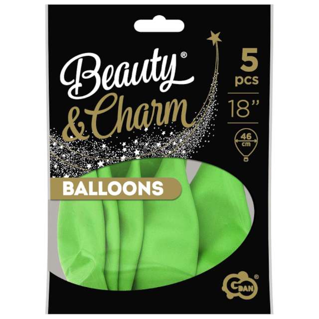 Balony Beauty and Charm - pastelowe pistacjowy Godan 18 5 szt