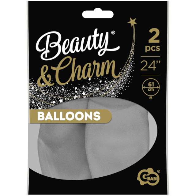 Balony Beauty and Charm - pastelowe szary Godan 24 2 szt