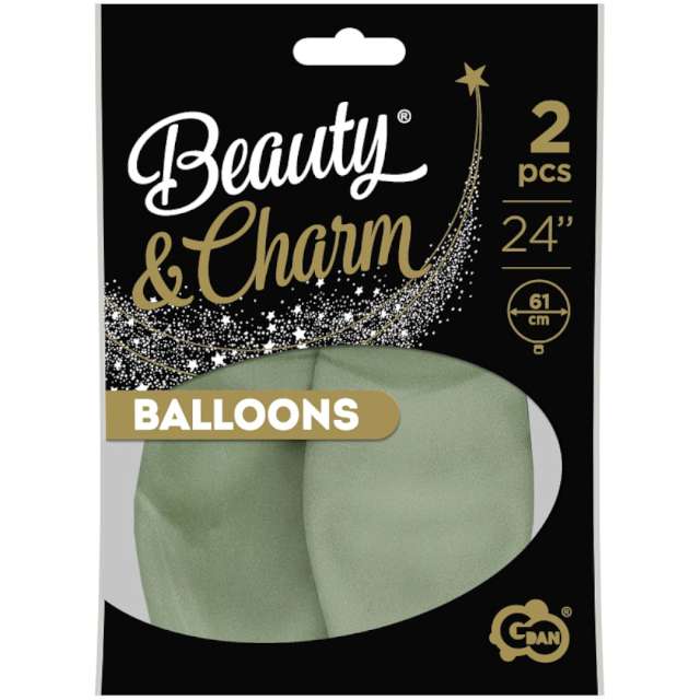 Balony Beauty and Charm - pastelowe szaro-zielone Godan 24 2 szt