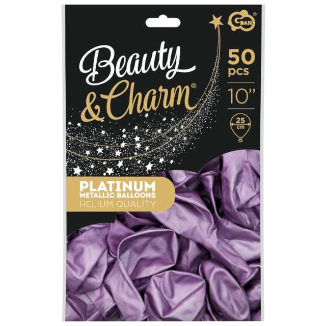 Balony Beauty and Charm - platynowe fioletowe jasne Godan 10 50 szt.