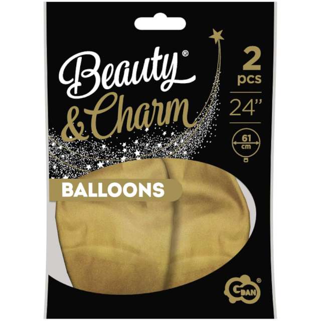Balony Beauty and Charm - platynowe złote jasne Godan 24 2 szt