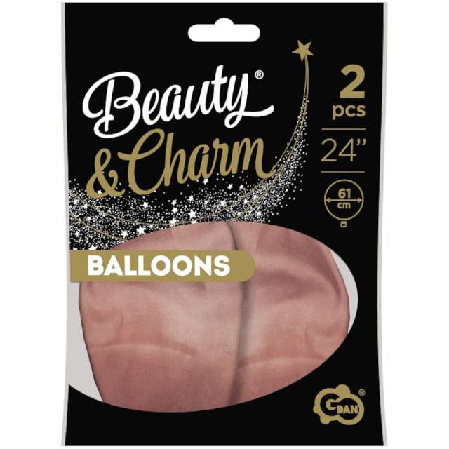 Balony Beauty and Charm - platynowe różowe złoto Godan 24 2 szt