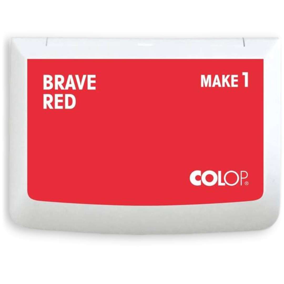Poduszka do stempli MAKE 1 pudełko nasączona czerwona jasna tusz wodny COLOP 90 x 50 mm