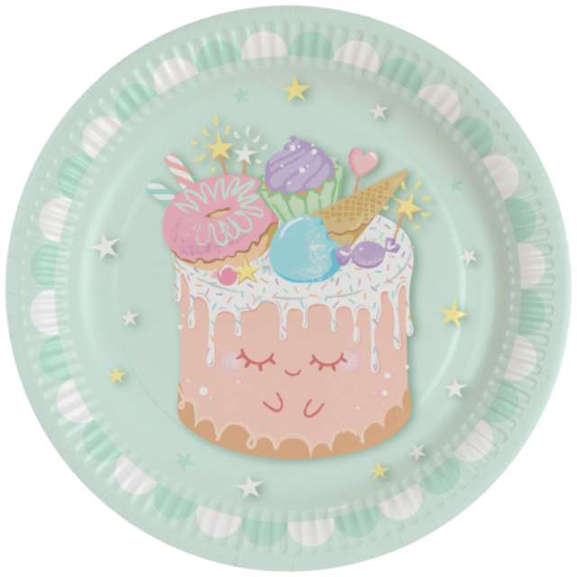 _xx_8 Plates Crazy Cake Round Paper 23 cm