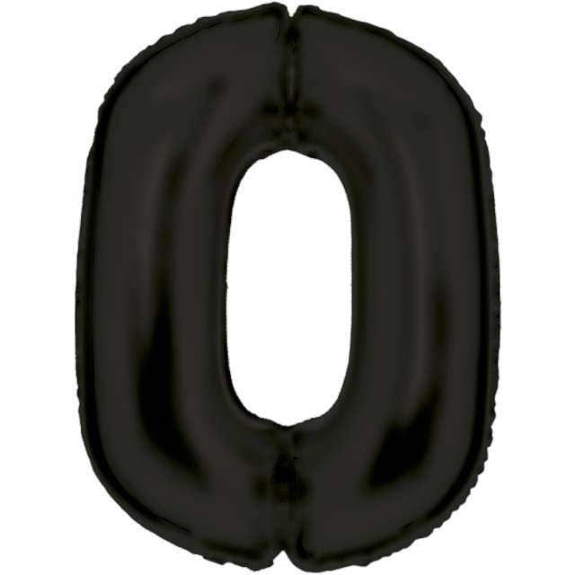 _xx_Large Number 0 Silk Lustre Black Foil Balloon N34 Packaged 86 cm