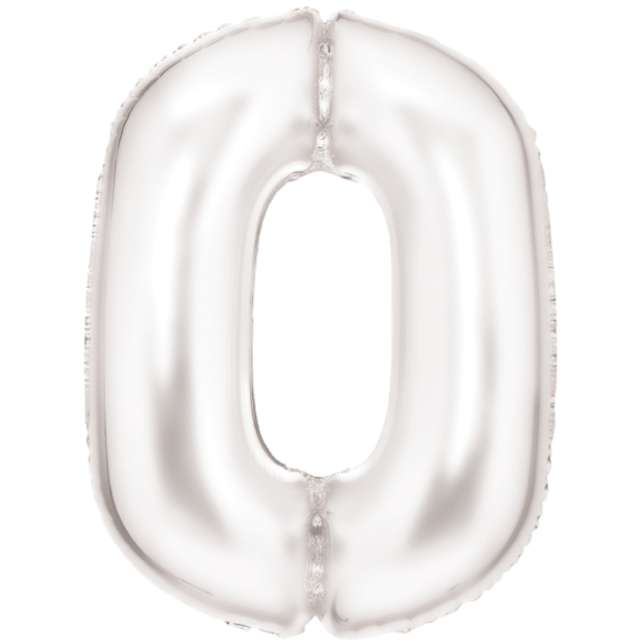 _xx_Large Number 0 Silk Lustre White Foil Balloon N34 Packaged 86 cm