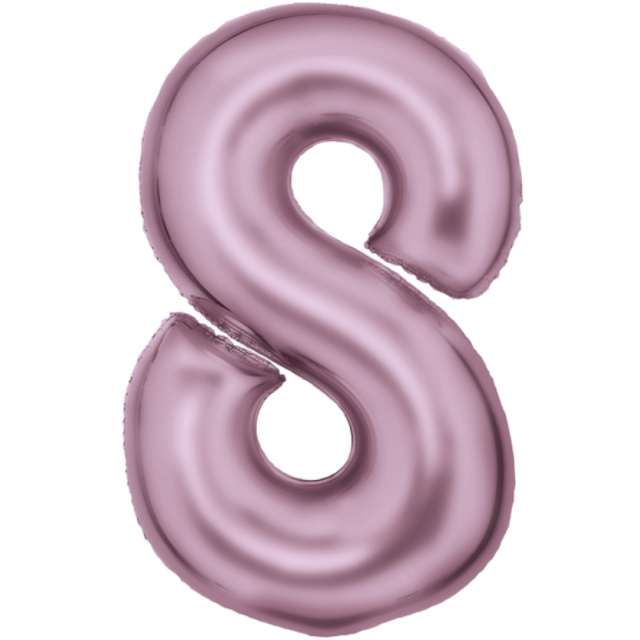 _xx_Large Number 8 Silk Lustre Pastel Pink Foil Balloon N34 Packaged 86 cm