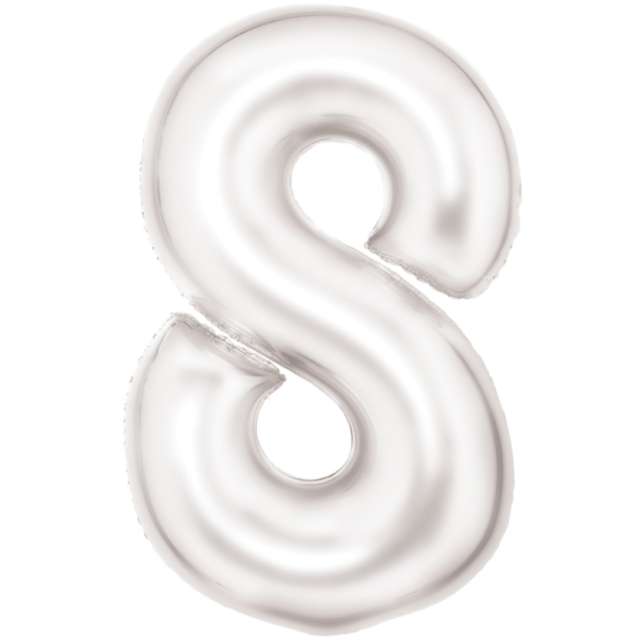 _xx_Large Number 8 Silk Lustre White Foil Balloon N34 Packaged 86 cm