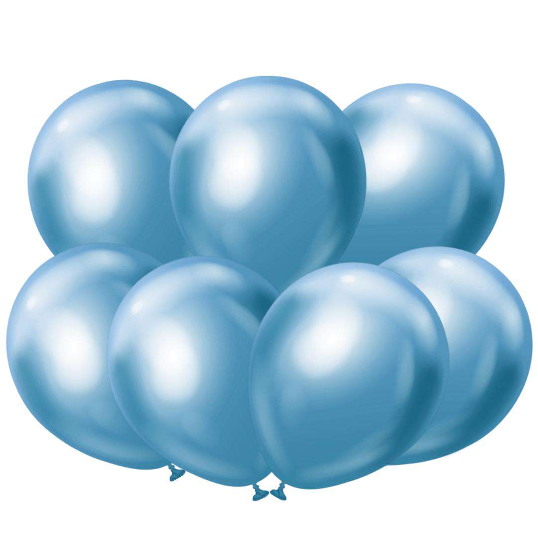 Balony Beauty and Charm - platynowe niebieskie jasne Godan 12 7 szt