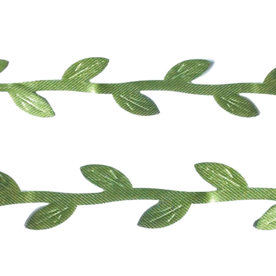 Sznurek poliestrowy Z listkami zielony 3m