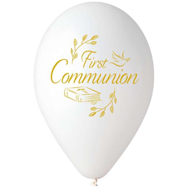 Balony First Communion - biblia i gołąbek biały Gemar 13 5 szt