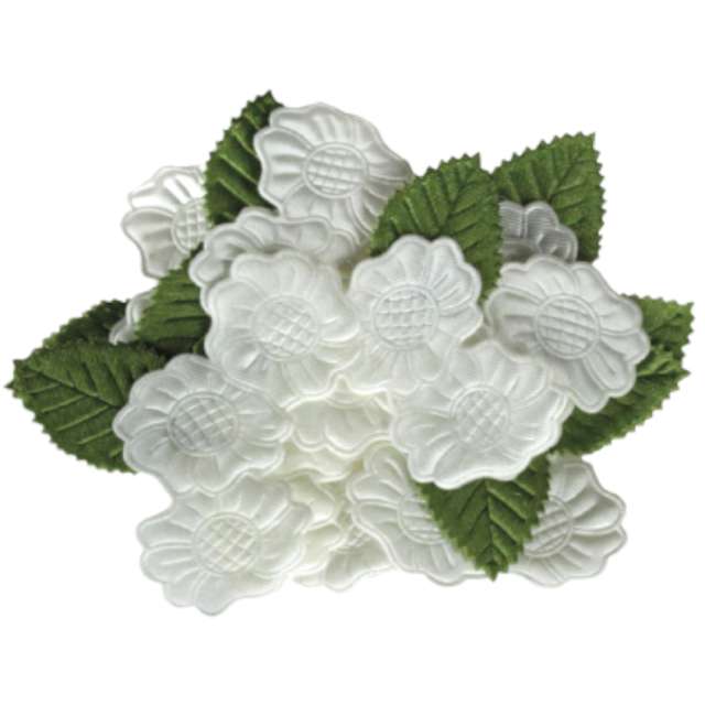 Ozdoba materiałowa Kwiaty gardenii biały 6 szt