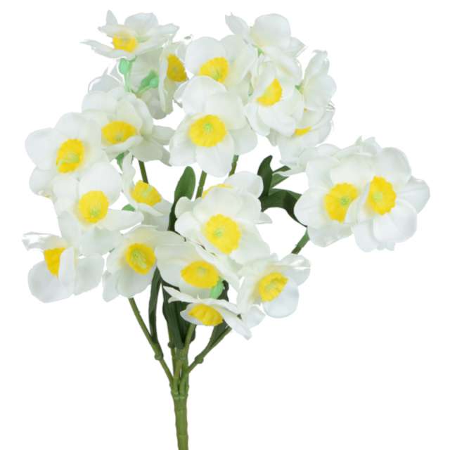 Sztuczny kwiat Bukiet - Żonkile białe BOMM 43 cm