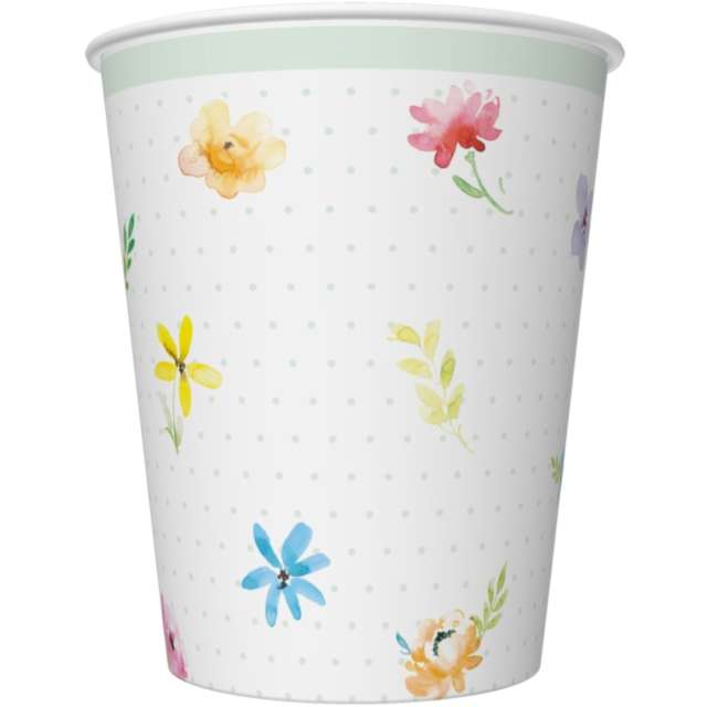 Kubeczki papierowe Kwiaty - Wiosna MAKI 250 ml 8 szt