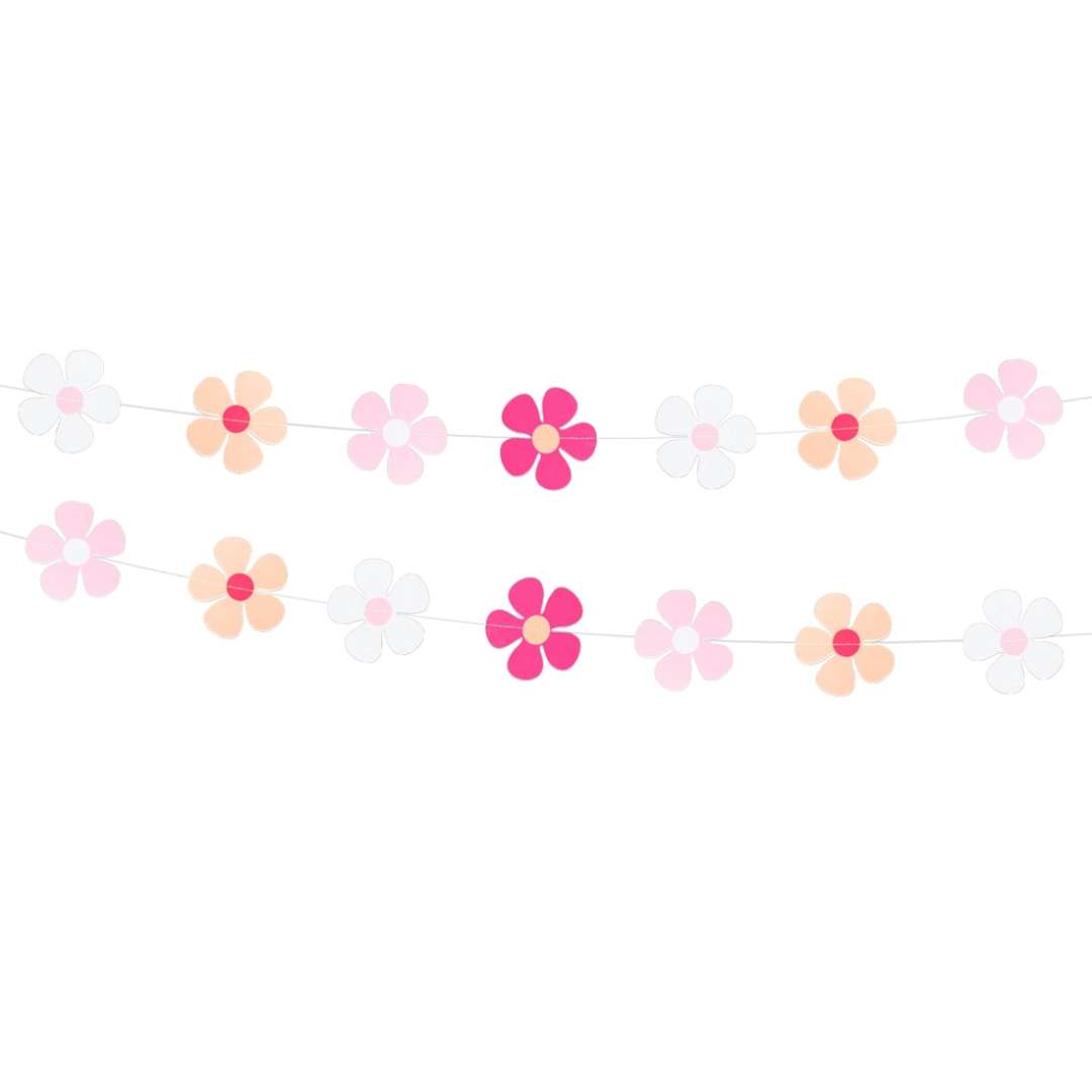 Baner Kwiatki Stokrotki różowy Godan 200 cm