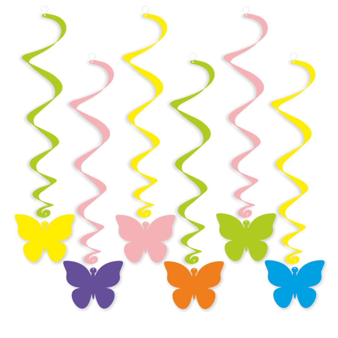 Świderki wiszące Motyle kolorowe 6 szt