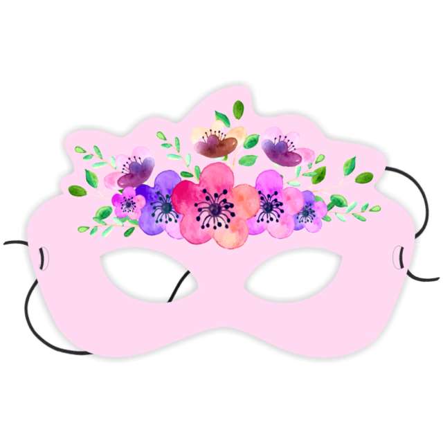 Maska papierowa Kwiaty wiosenne jasno różowa rozm. uniwersalny