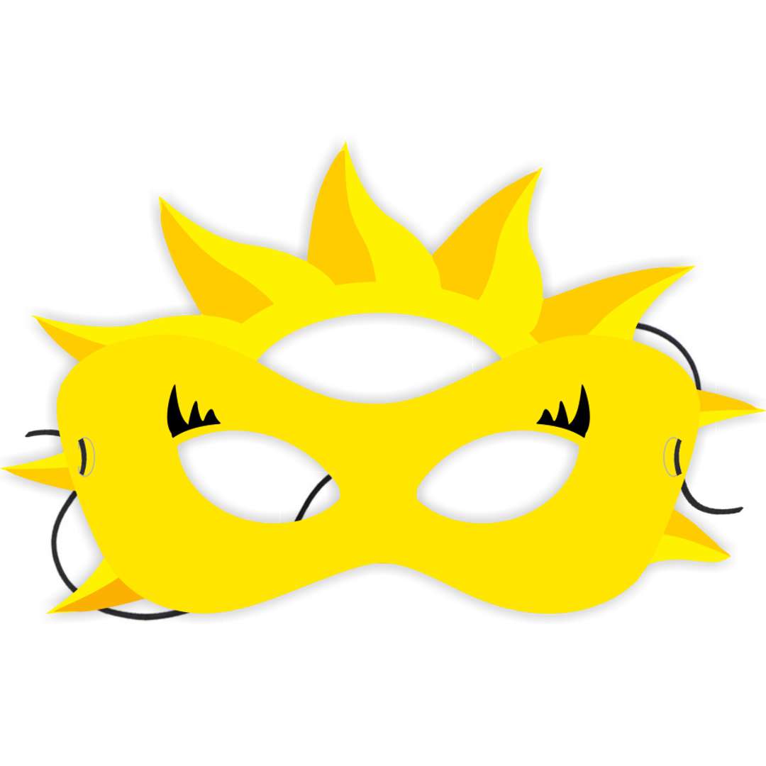 Maska papierowa Słoneczko żółta rozm. uniwersalny