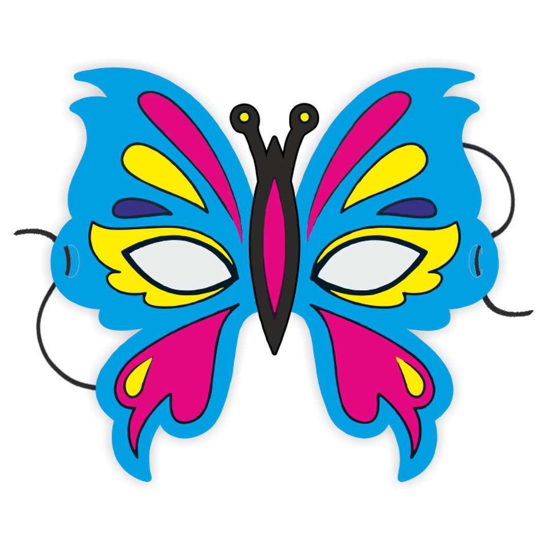 Maska papierowa Barwny motyl niebieski rozm. uniwersalny