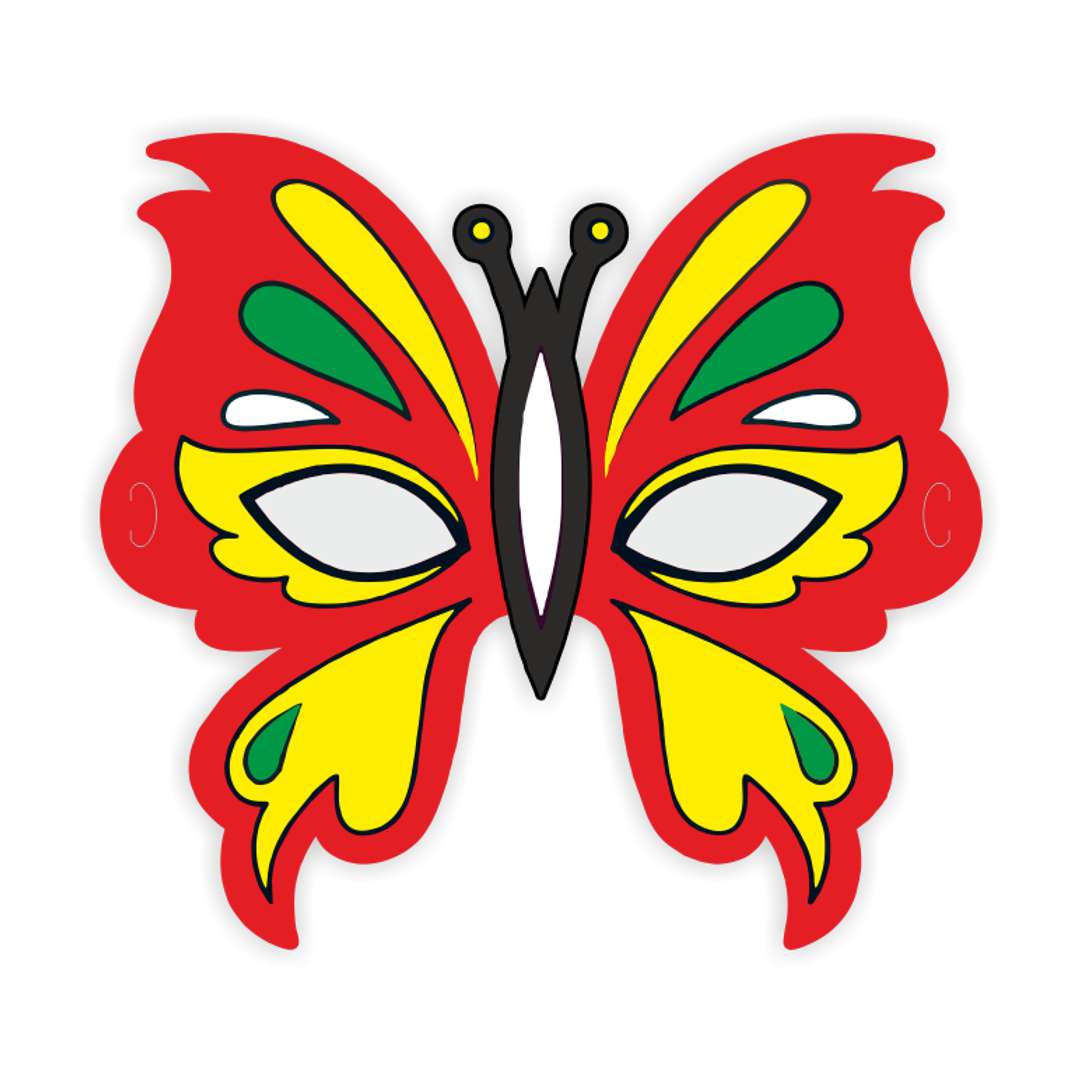 Maska papierowa Barwny motyl czerwony rozm. uniwersalny
