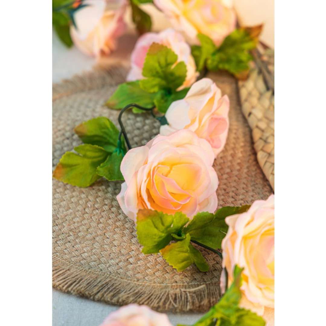 Sztuczny kwiat Girlanda - Róża różowy Chaks 220 cm