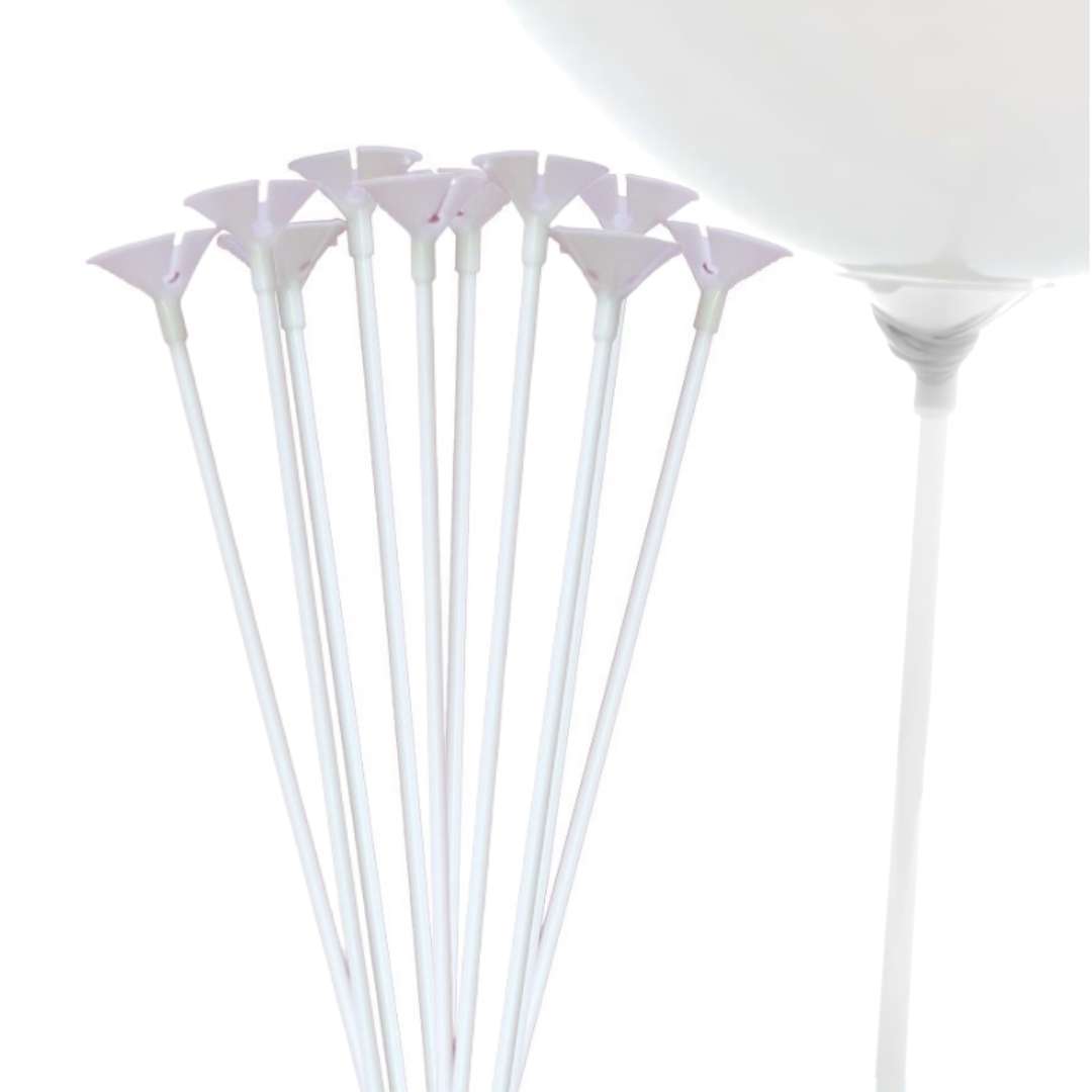 Patyczki do balonów Standard białe DiamentPlast 40 cm 50 szt
