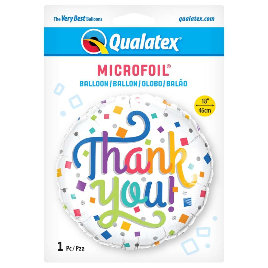 Balon foliowy Thank You Qualatex 18 RND