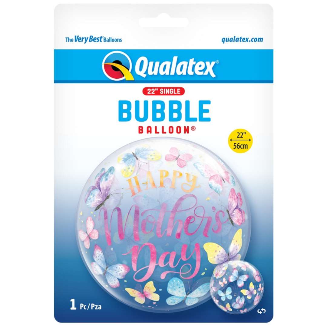 Balon foliowy Happy Mothers Day - Motyle Qualatex 22 ORB
