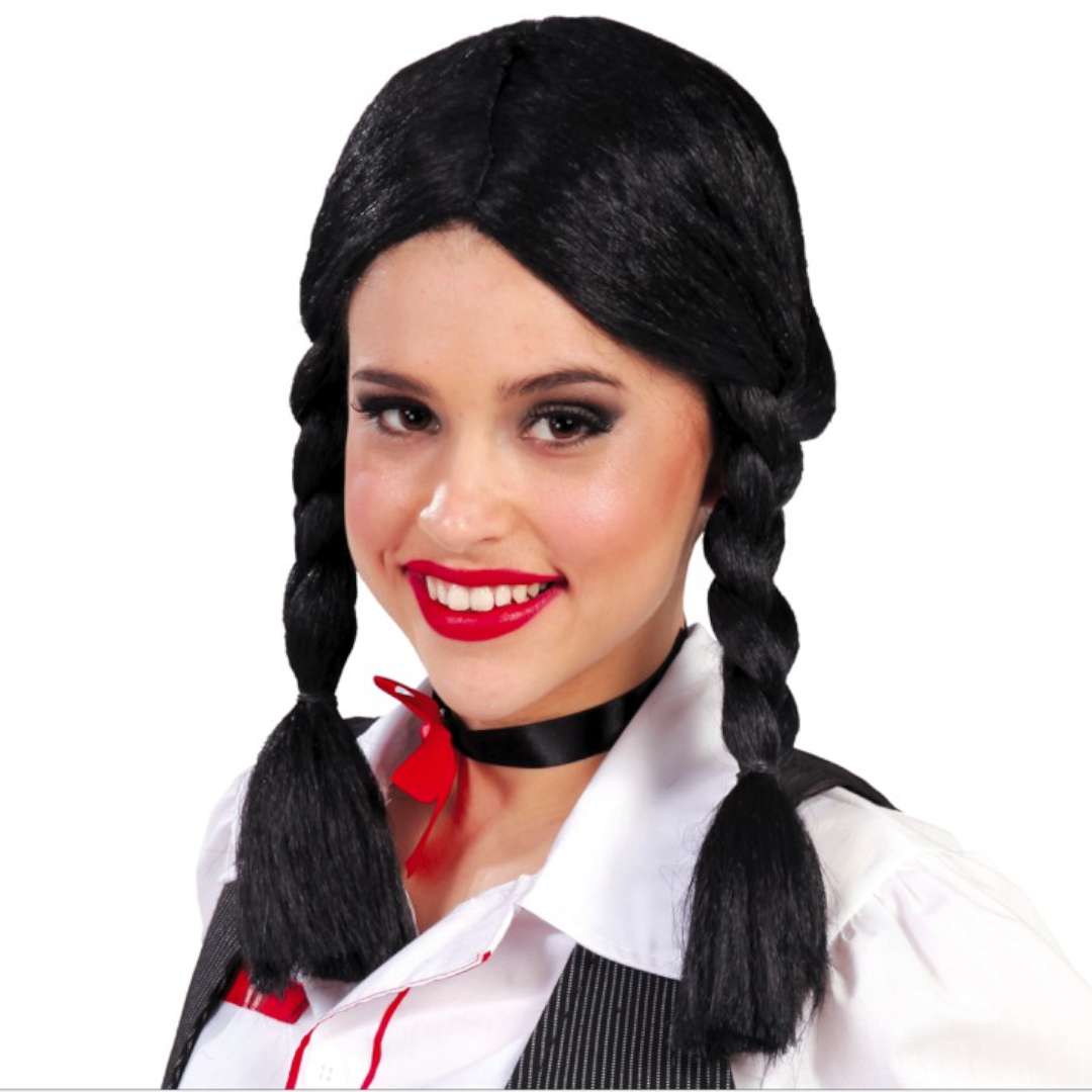 _xx_BLACK PLAITED WIG (BOX CONTAINER)