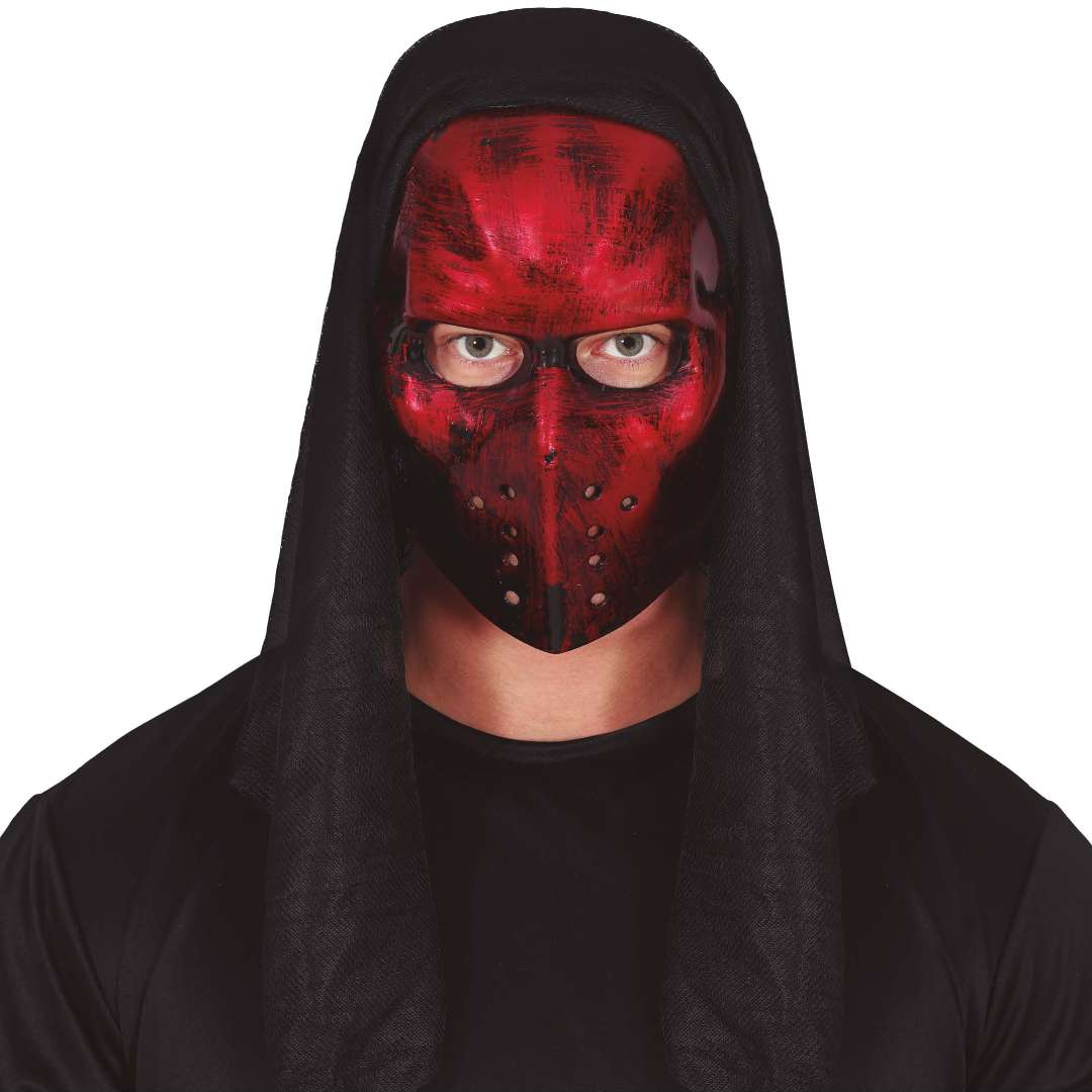 _xx_RED FIELD HOCKEY MASK WITH HOOD