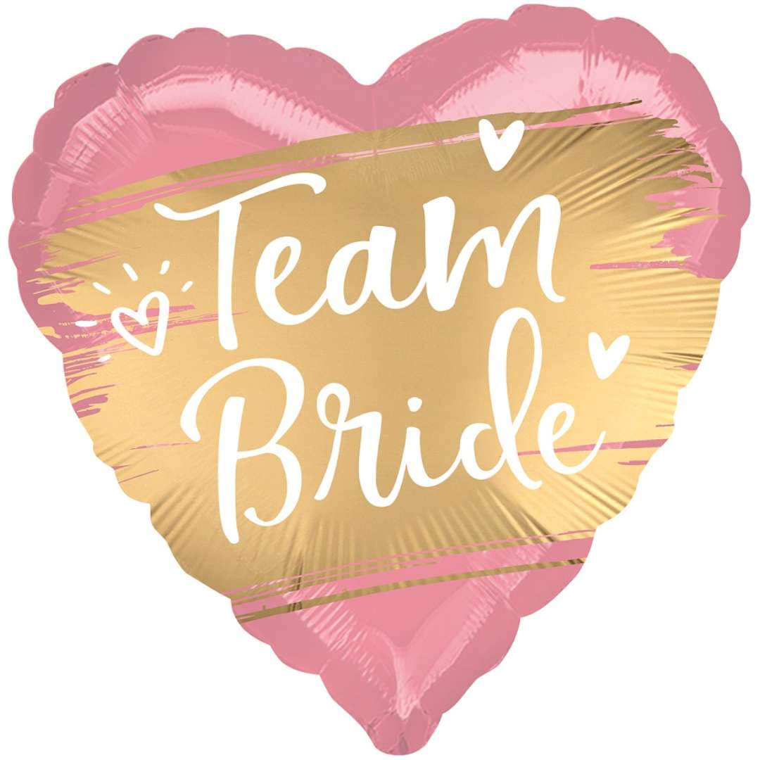 Balon foliowy Team Bride - Serce różowy Amscan 18 HRT