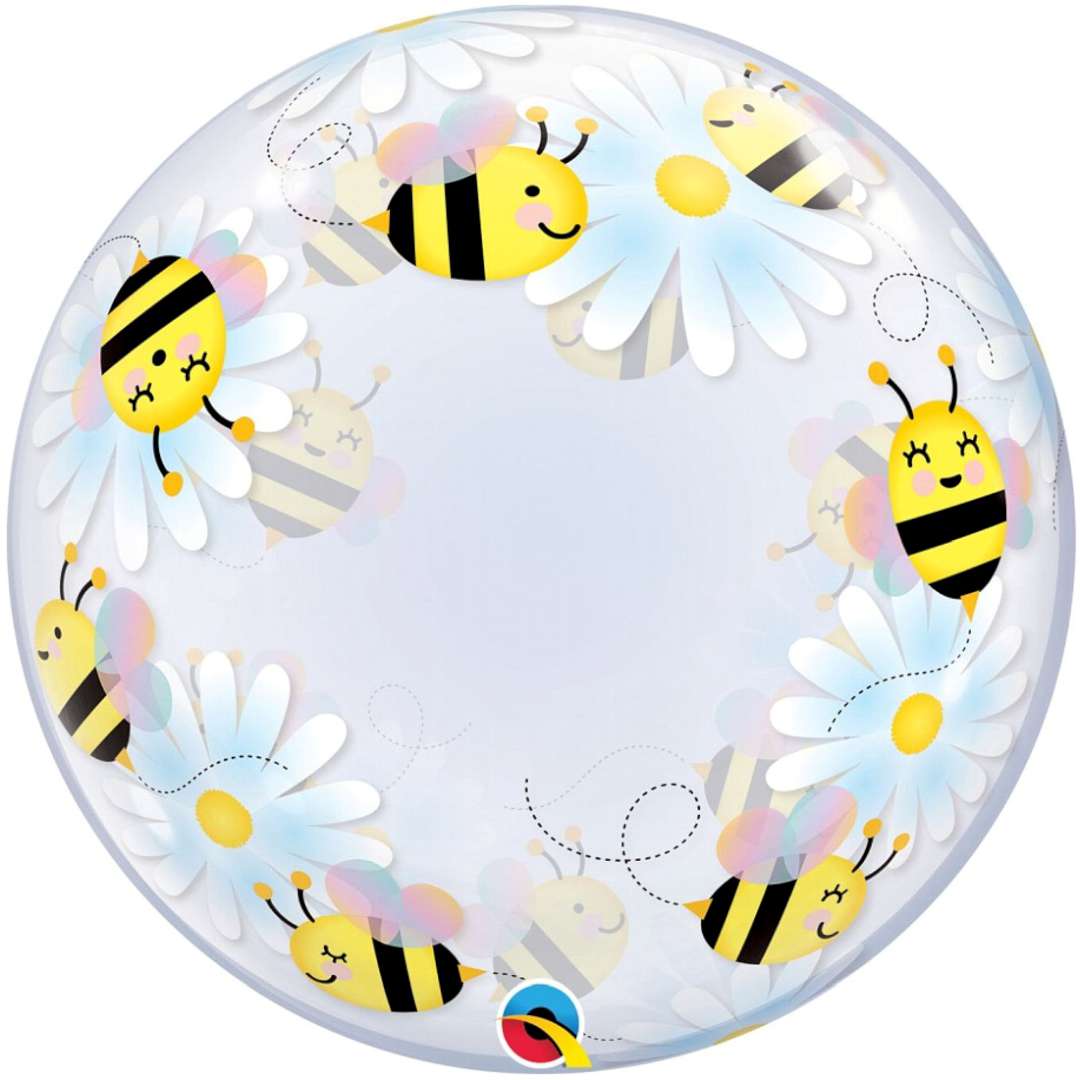 _xx_Balon foliowy 24 QL Deco  Bubble Sweet Bees & Daisies