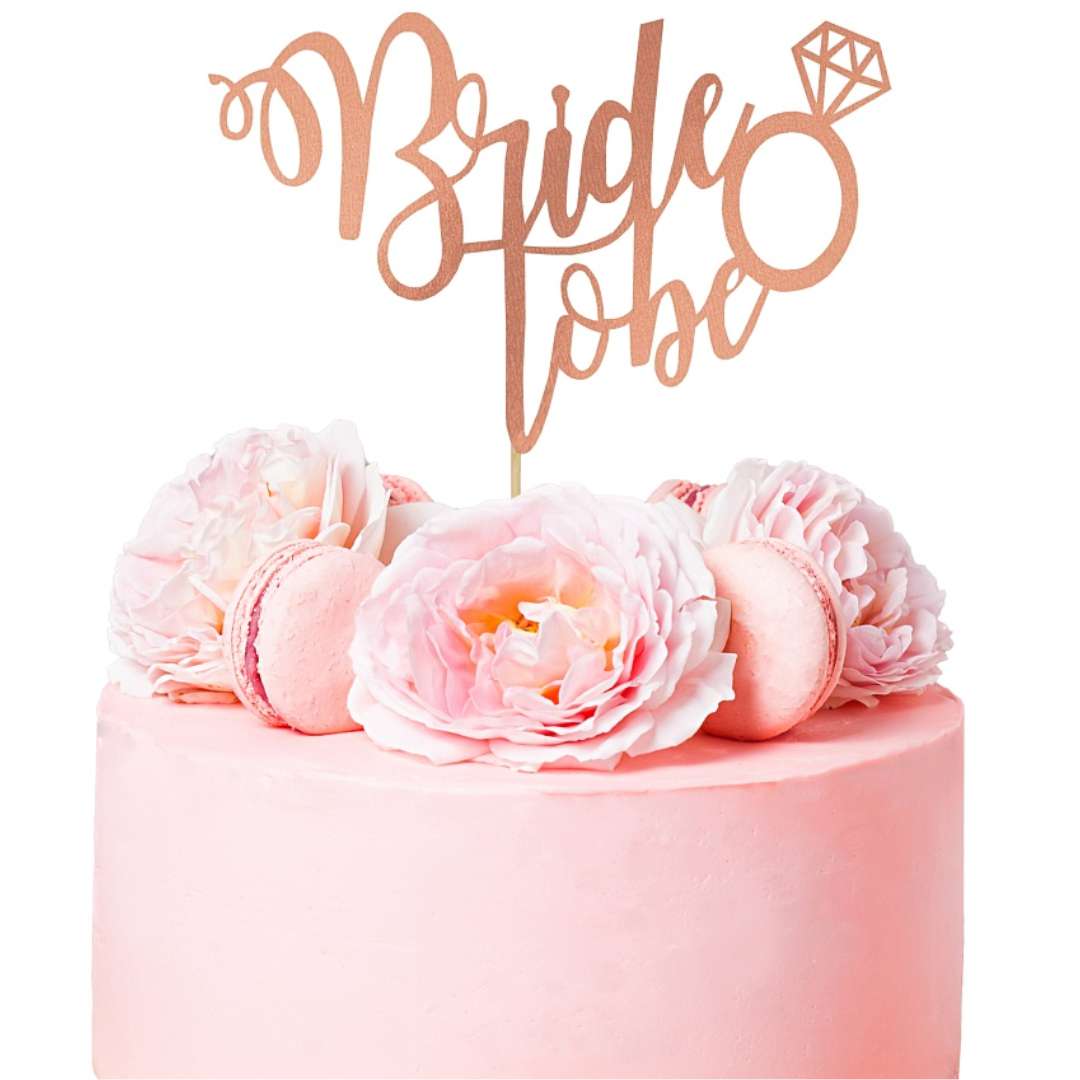 Topper papierowy Bride to be różowe złoto Godan 22 cm