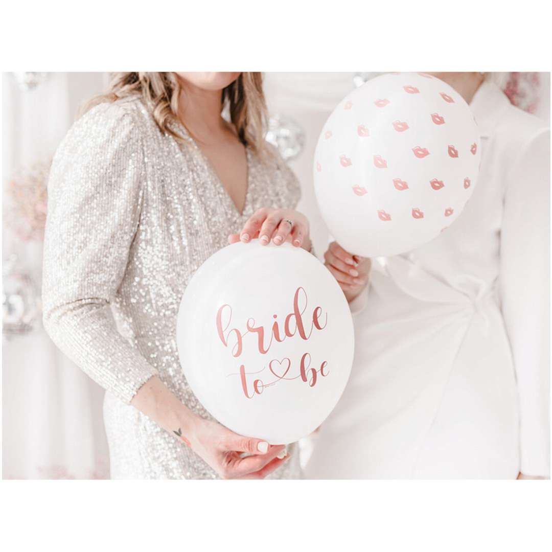Balony Bride to Be rose gold 12 6 szt