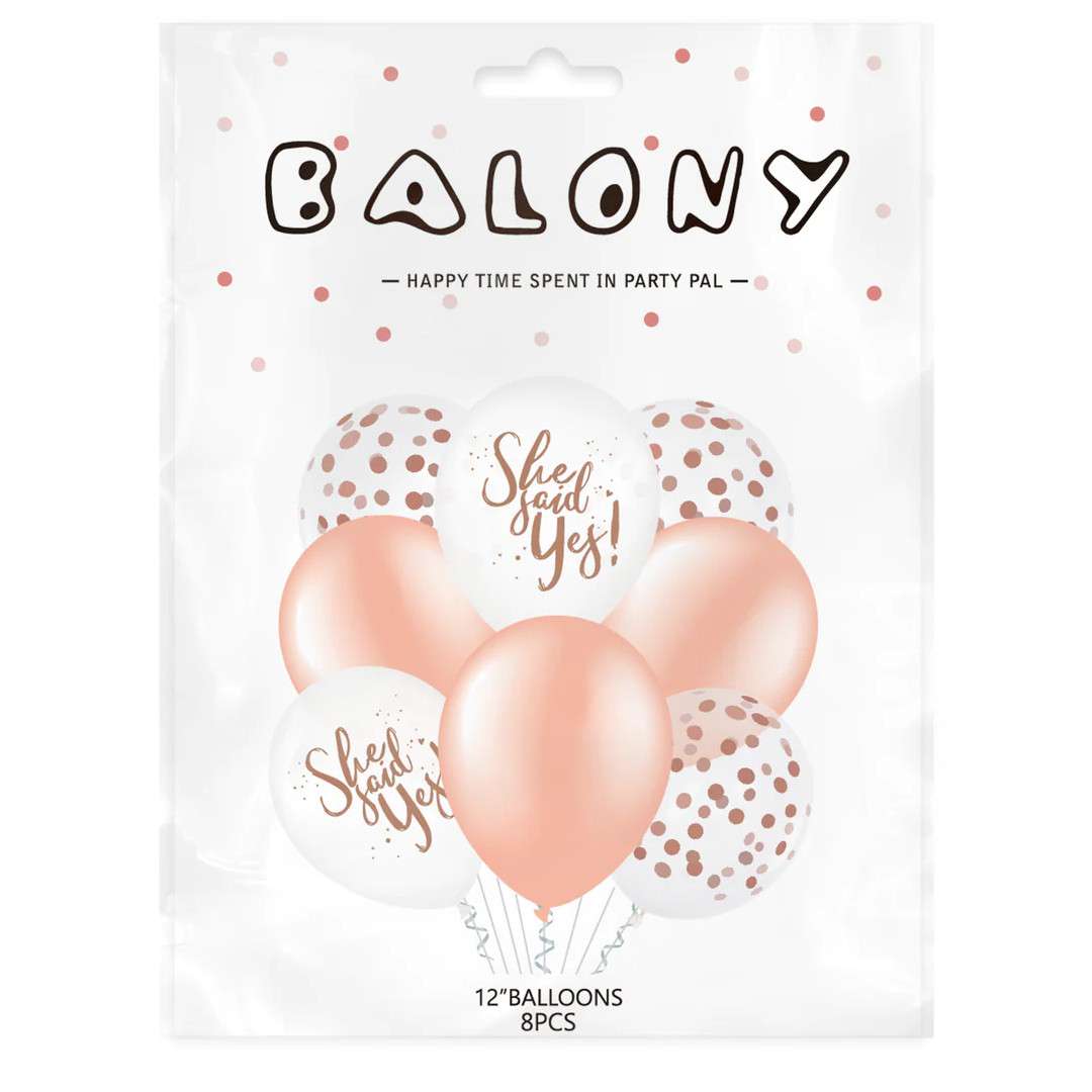 Balony She said Yes! - Wieczór Panieński mix PartyPal 12 8 szt