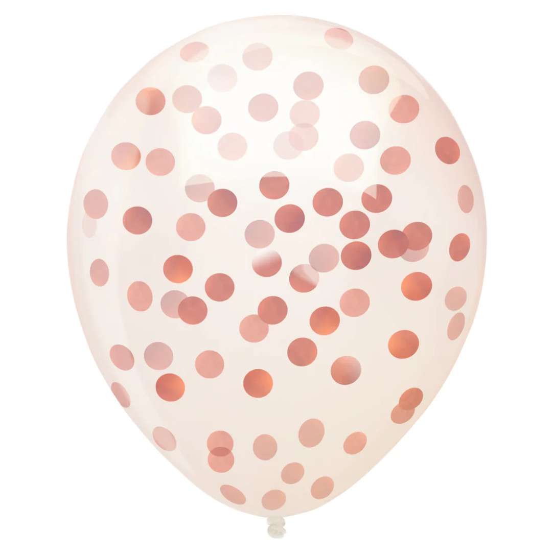 Balony Wieczór Panieński - konfetti różowe złoto PartyPal 12 10 szt