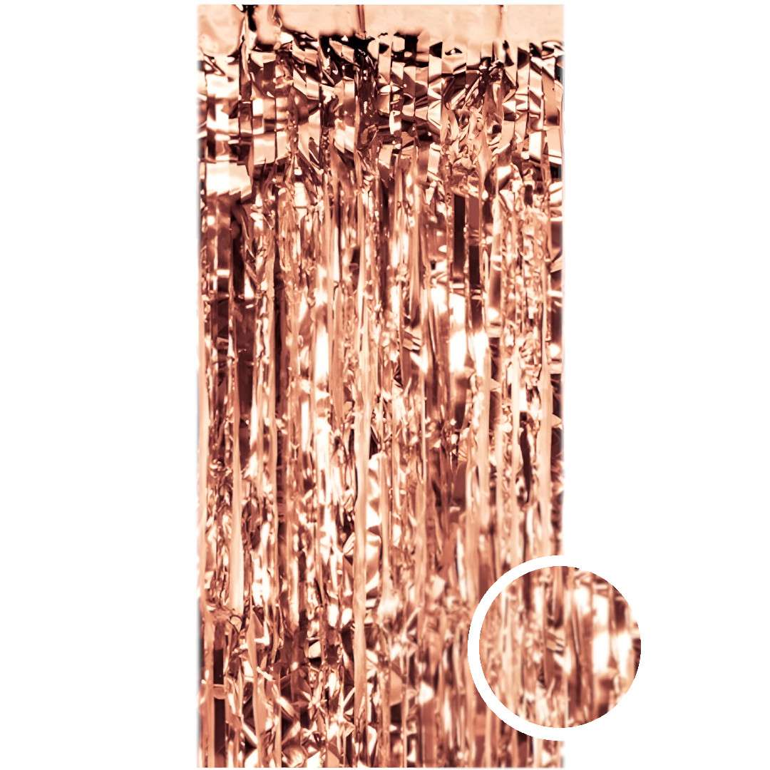 Kurtyna na drzwi Classic metalik różowe złoto PartyPal 250 x 100 cm