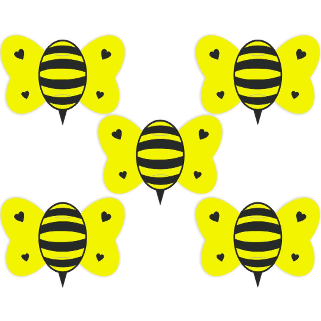 Dekoracja papierowa Pszczółka na lizak 5 szt