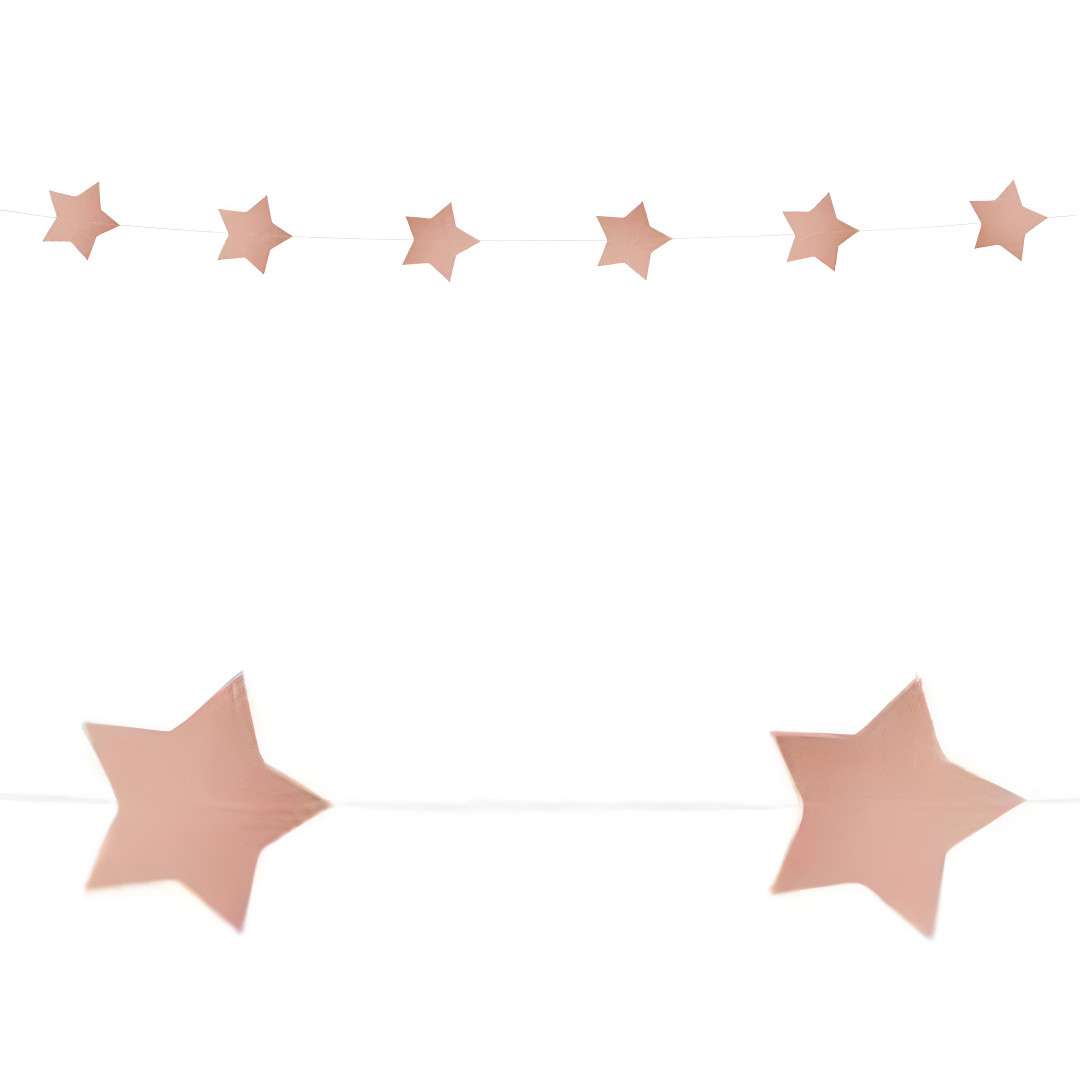 Girlanda papierowa Gwiazdy różowe złoto PartyPal 250 cm