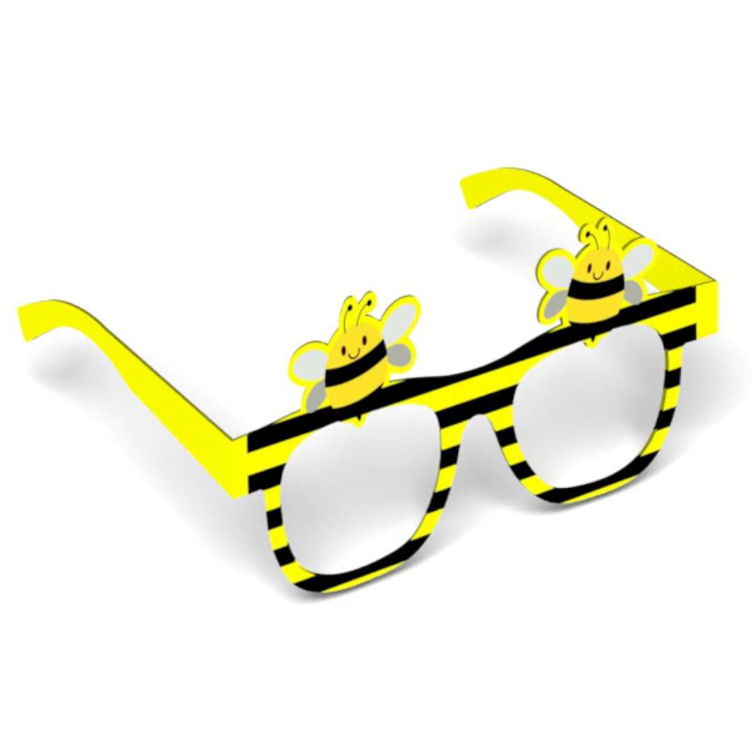 Okulary party Słoneczne Pszczółki papierowe 6 szt