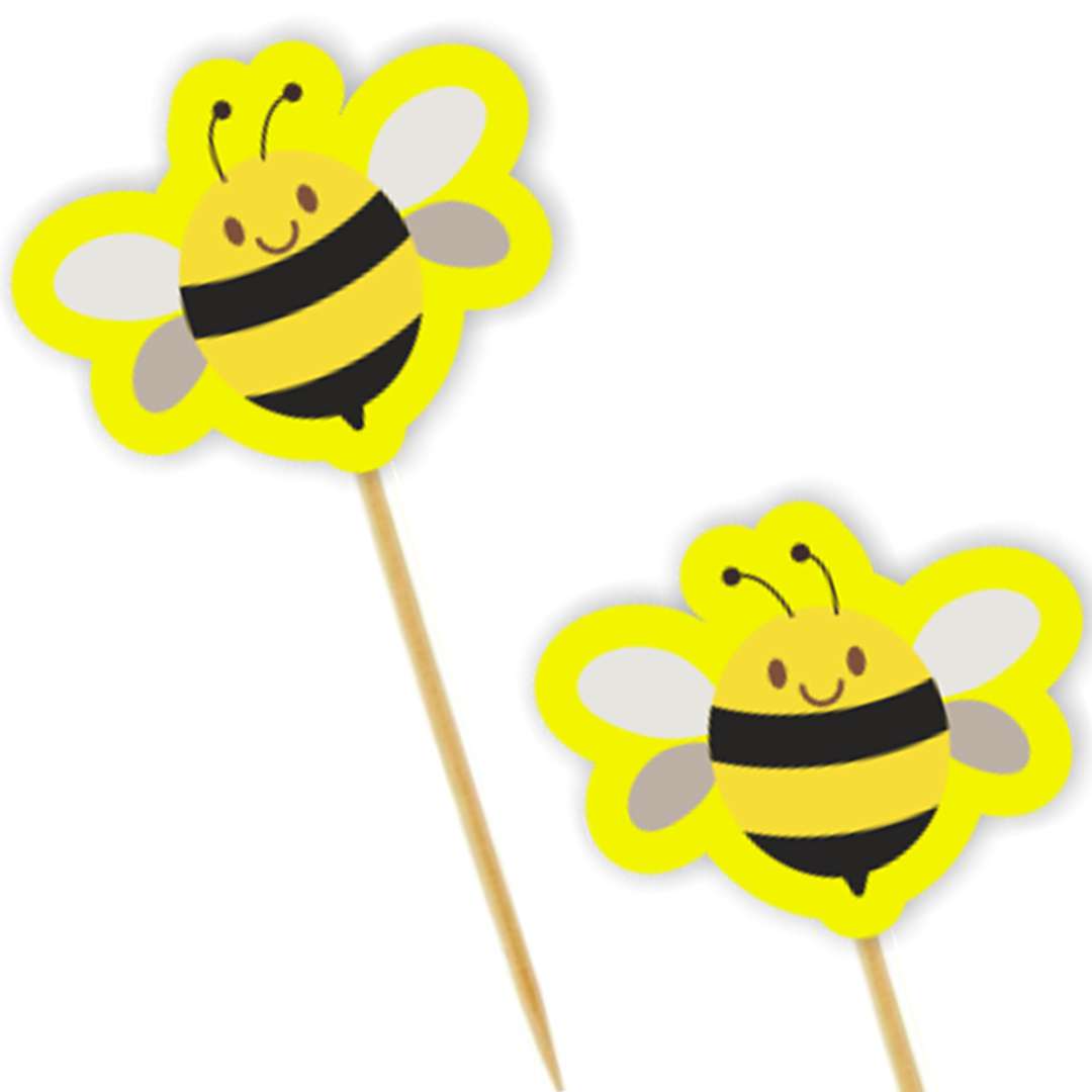 Pikery Słoneczne Pszczółki żółte 6 szt