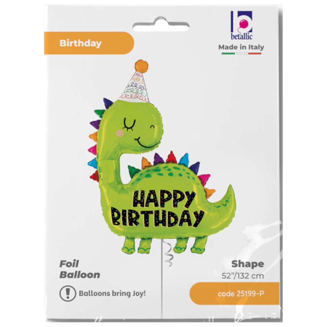 Balon foliowy Happy Birthday - dinozaur Betallic 52 SHP