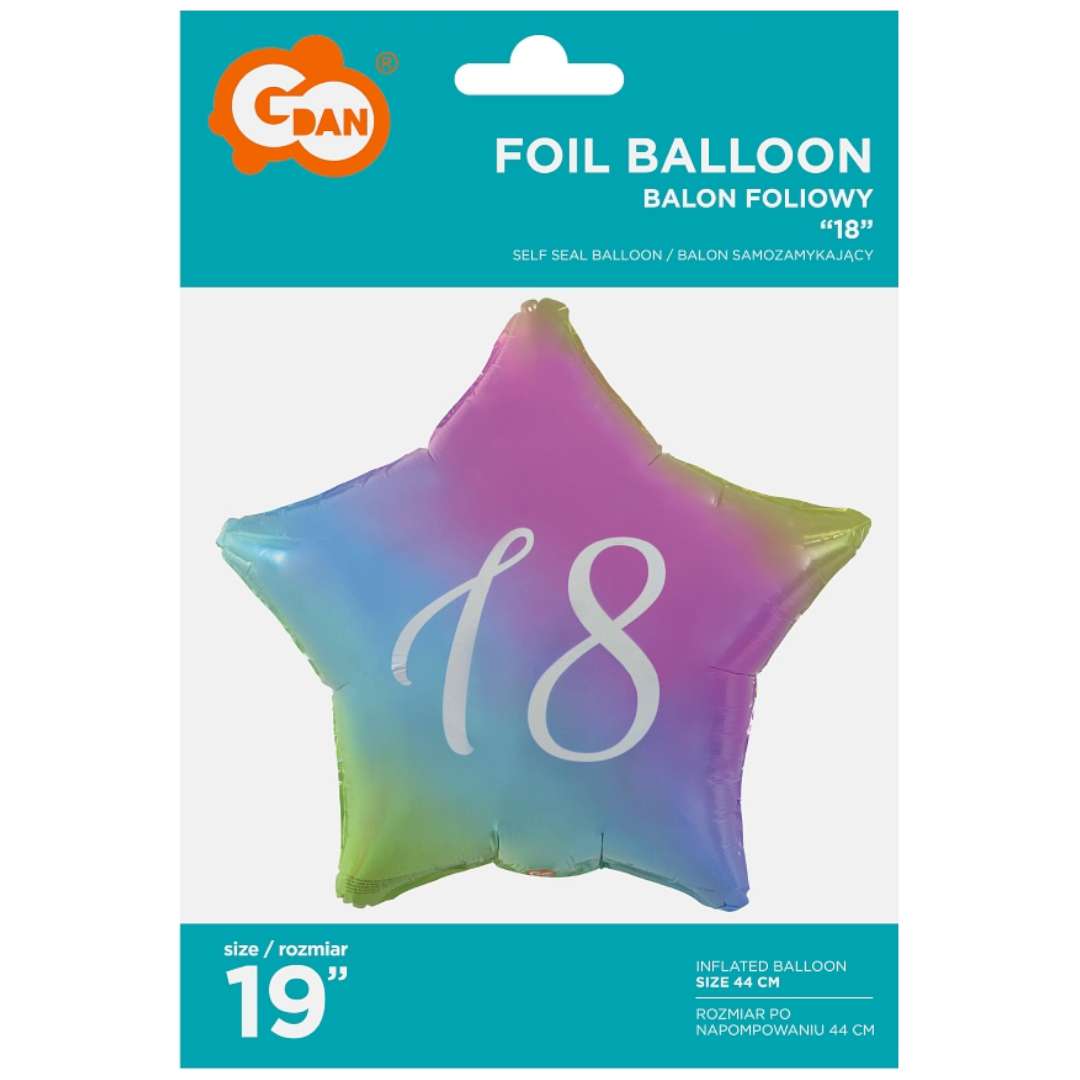 Balon foliowy Gwiazdka 18 - Gradient Godan 19 STR