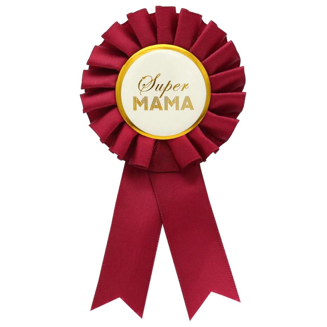 Kotylion Dzień Matki - Super Mama bordowy Godan