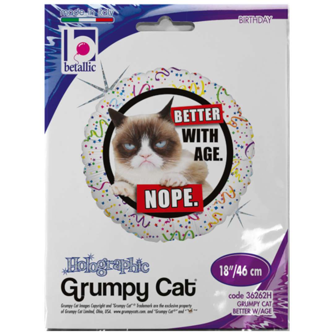 Balon foliowy Grumpy Cat Betallic 18 RND