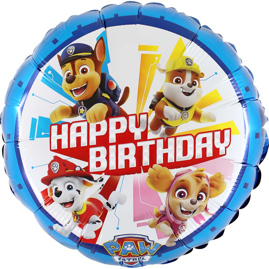 Balon foliowy Psi Patrol - Happy Birthday Grabo 18 RND
