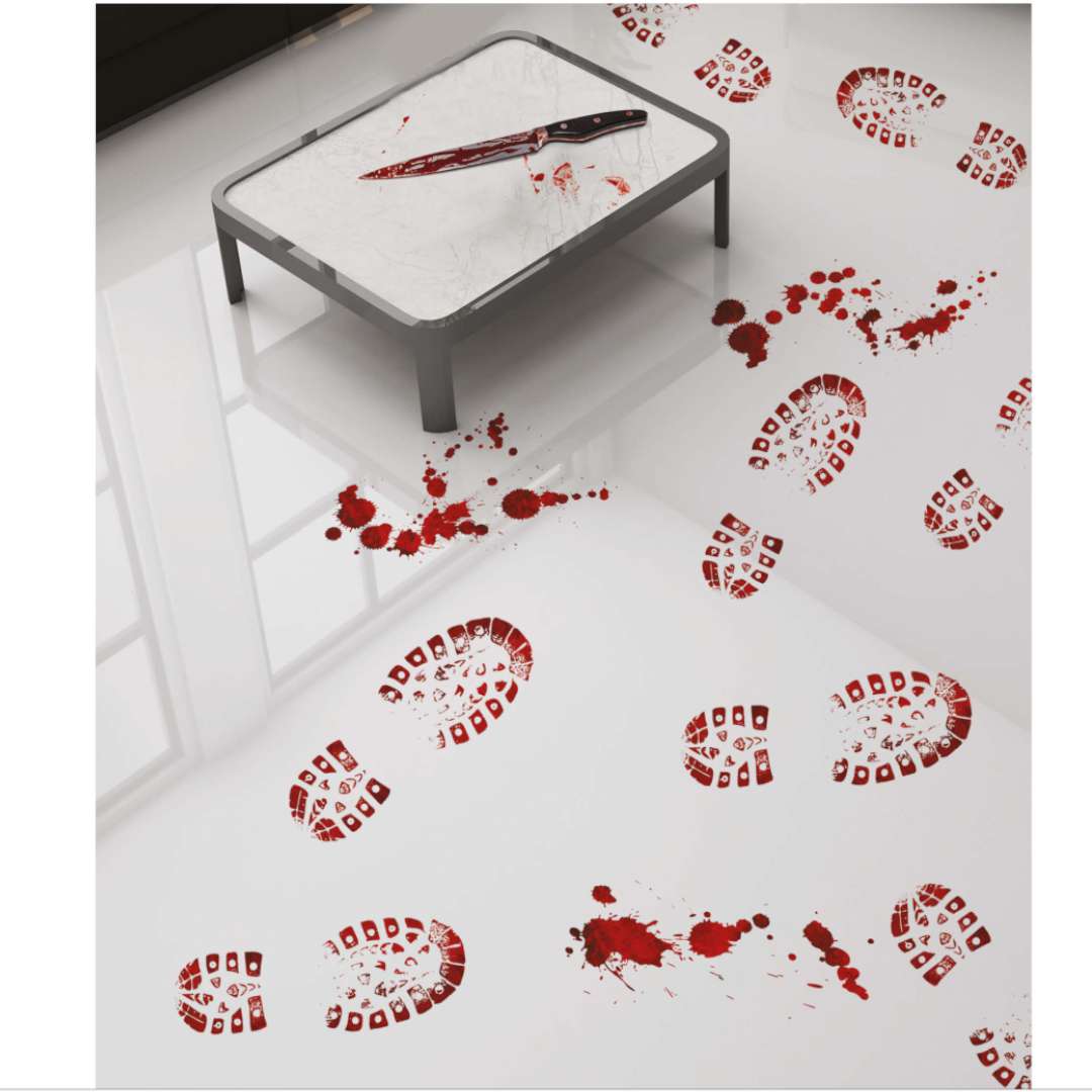 _xx_BLOOD FOOTSTEPS ADHESIVE BOOTS 2 X 25X70 CMS